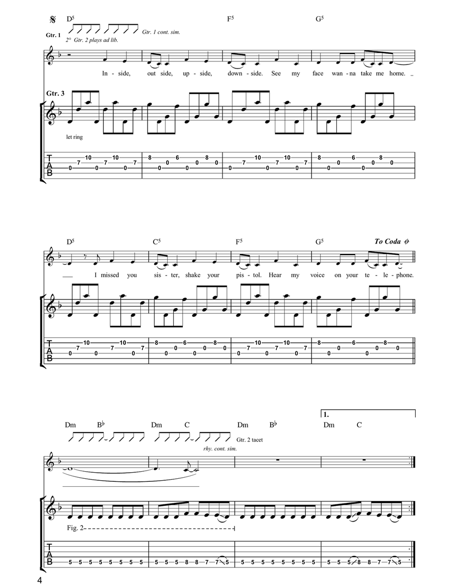 Deadhead Deadhead Guitar Tablature scores gallery preview page 4