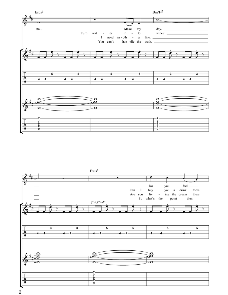 Devil Devil Guitar Tablature scores gallery preview page 2