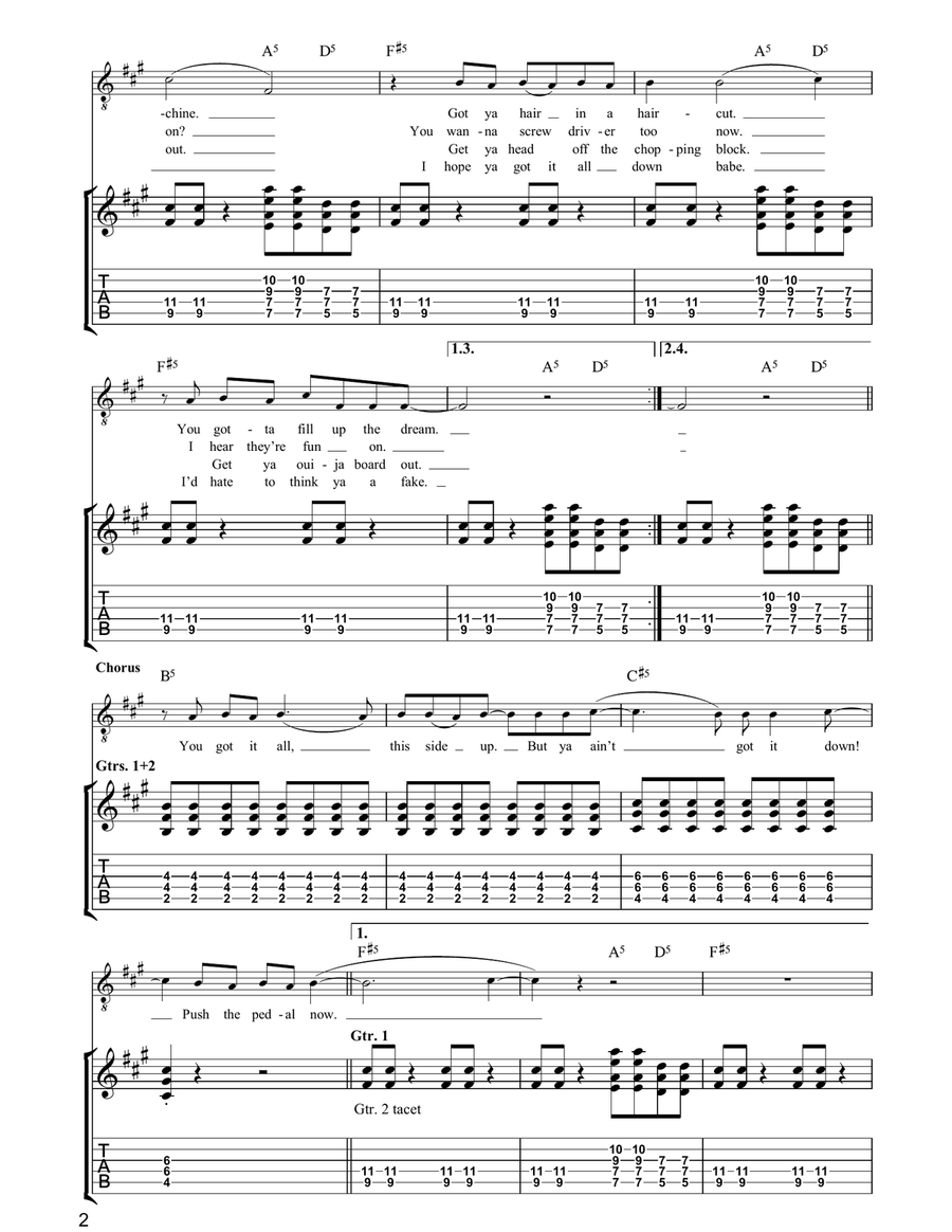 Pedalpusher Pedalpusher Guitar Tablature scores gallery preview page 2