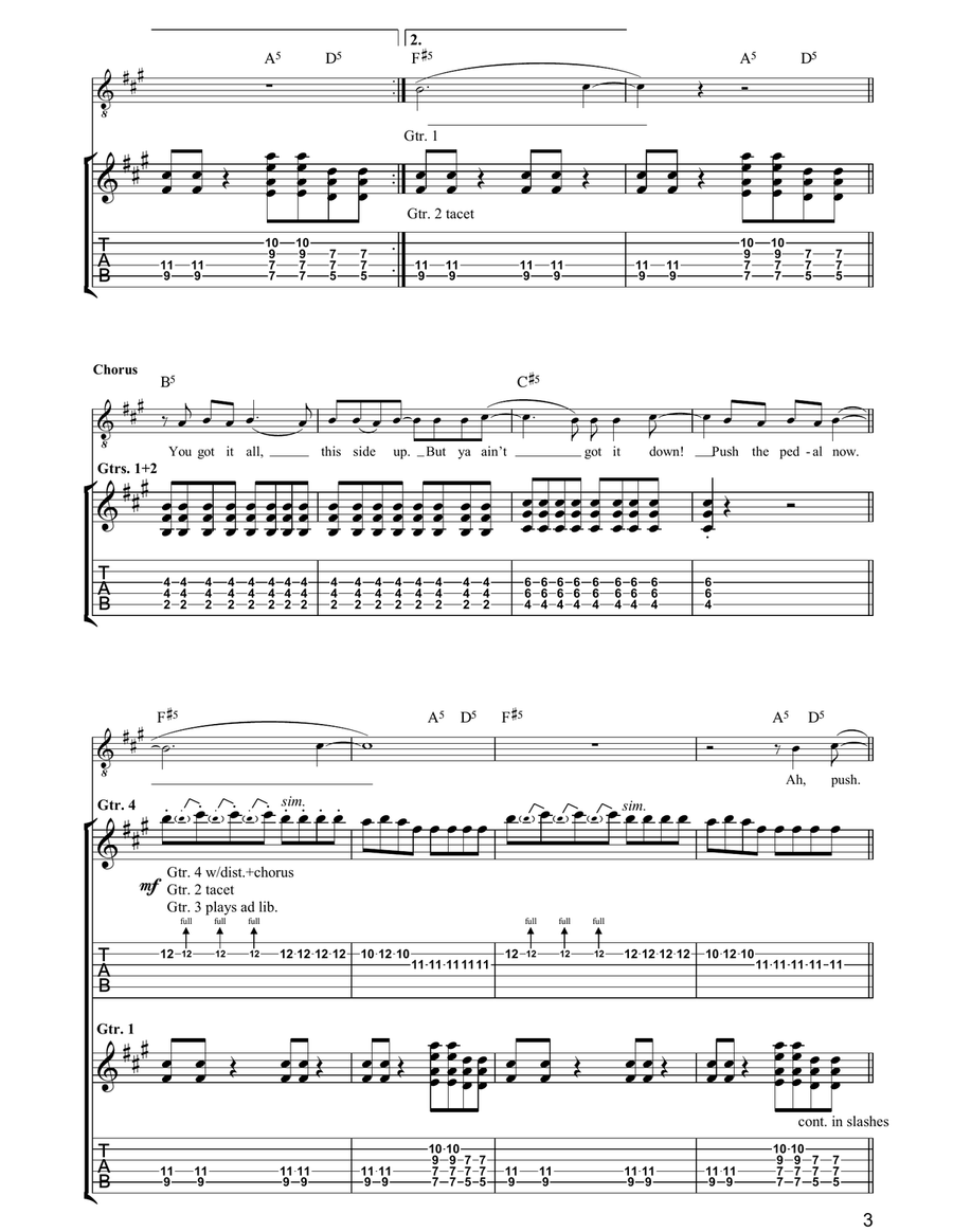 Pedalpusher Pedalpusher Guitar Tablature scores gallery preview page 3