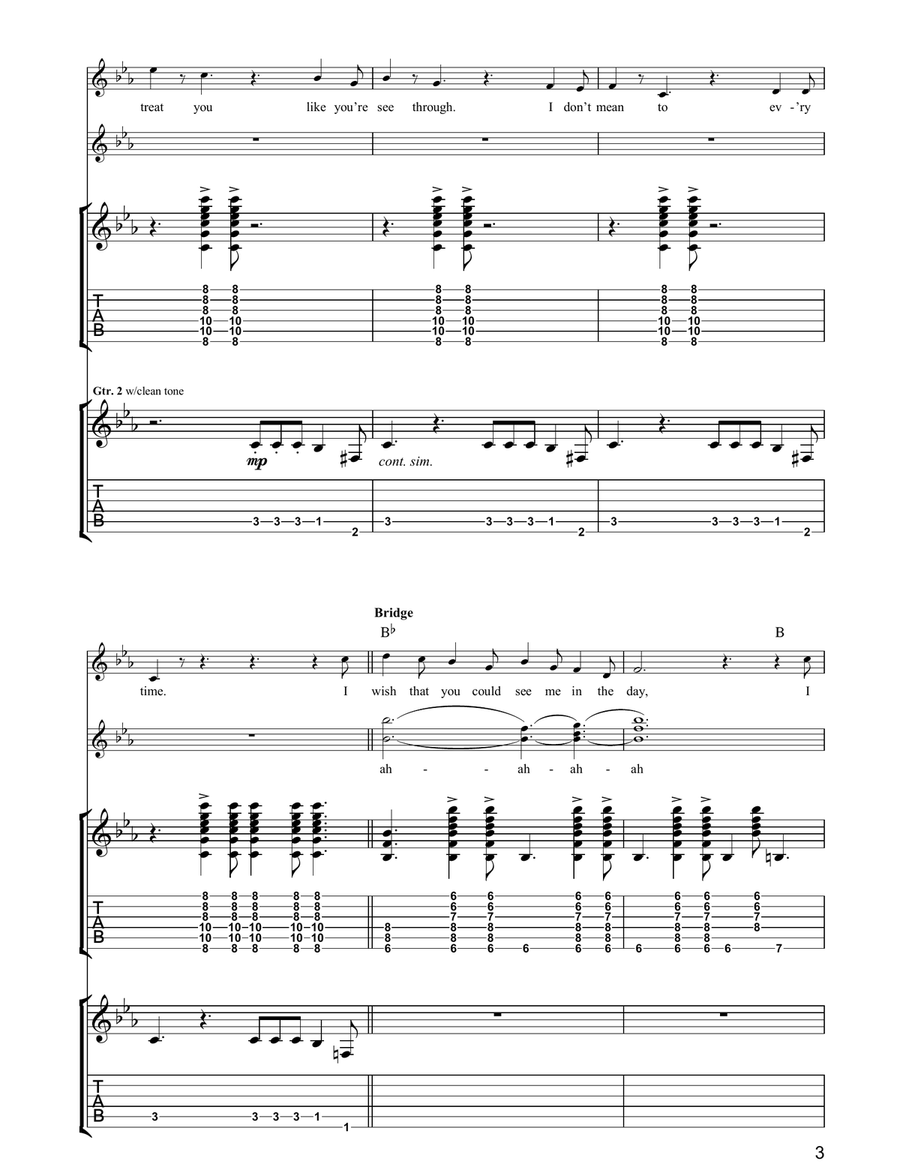 What Did I Ever Give You? Guitar Tablature scores gallery preview page 3