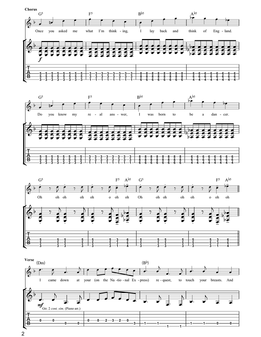 Born To Be A Dancer Born To Be A Dancer Guitar Tablature scores gallery preview page 2