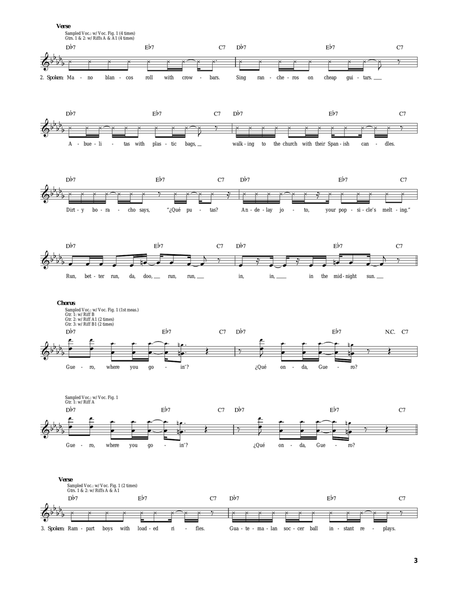 Que' Onda Guero Acoustic Guitar scores gallery preview page 3