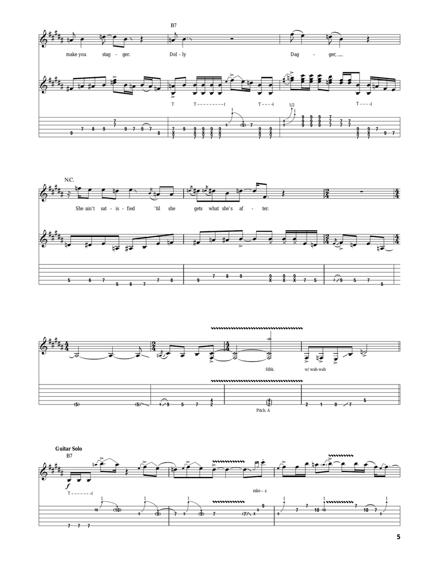 Dolly Dagger Acoustic Guitar scores gallery preview page 5