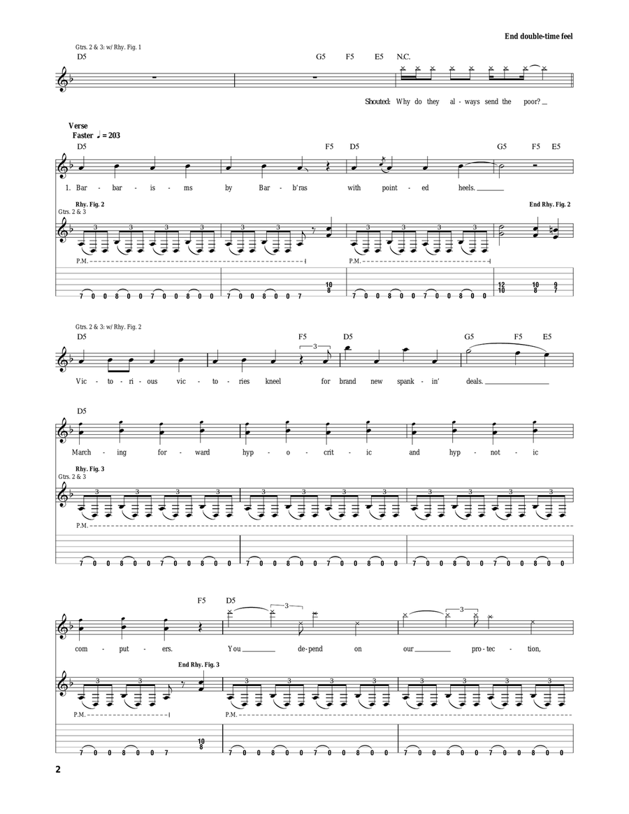 B.Y.O.B. B.Y.O.B. Electric Guitar scores gallery preview page 2