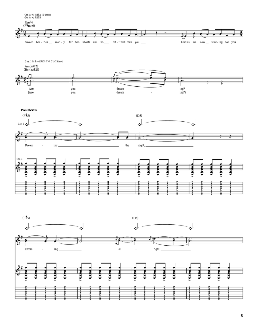 Question! Question! Electric Guitar scores gallery preview page 3