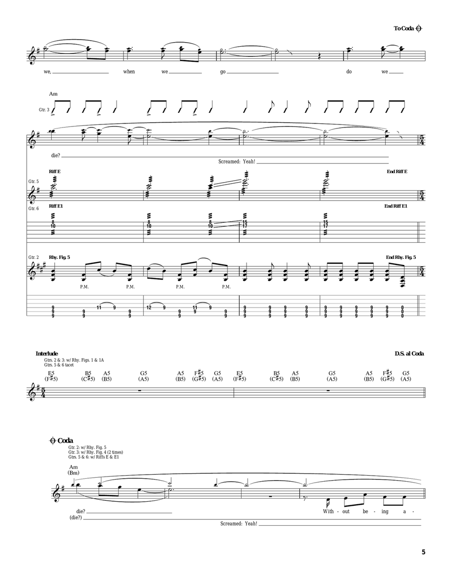 Question! Question! Electric Guitar scores gallery preview page 5