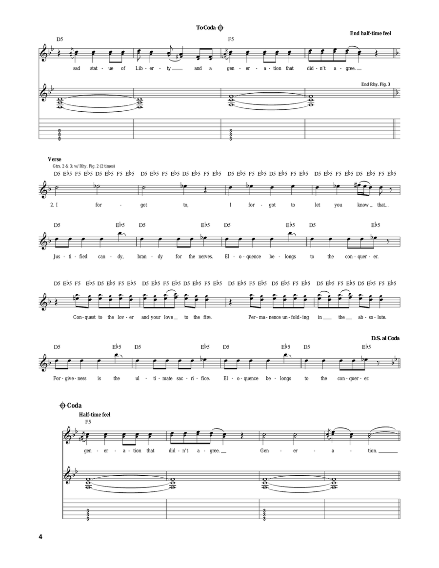 Sad Statue Sad Statue Electric Guitar scores gallery preview page 4