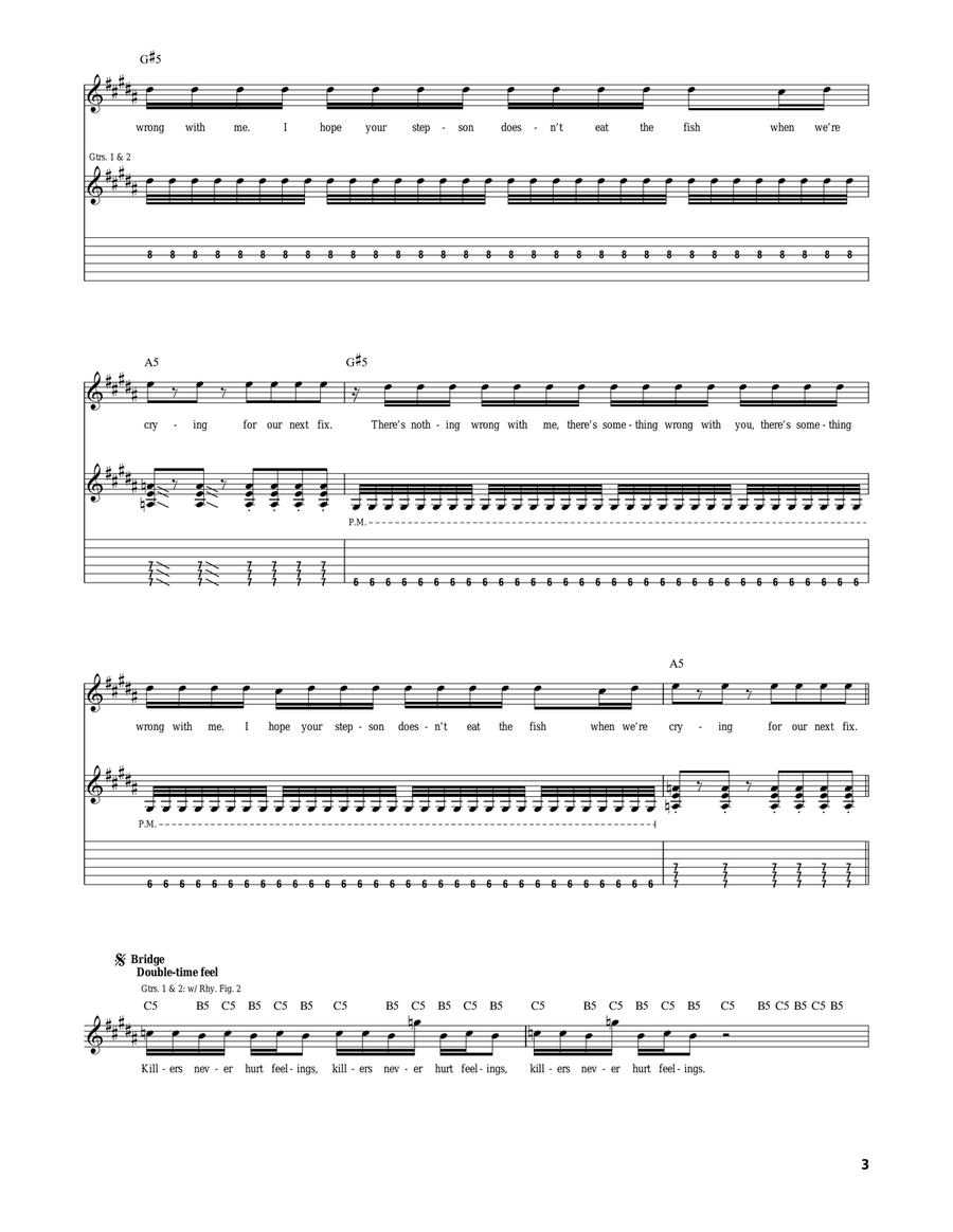This Cocaine Makes Me Feel Like I'm On This Song Electric Guitar scores gallery preview page 3