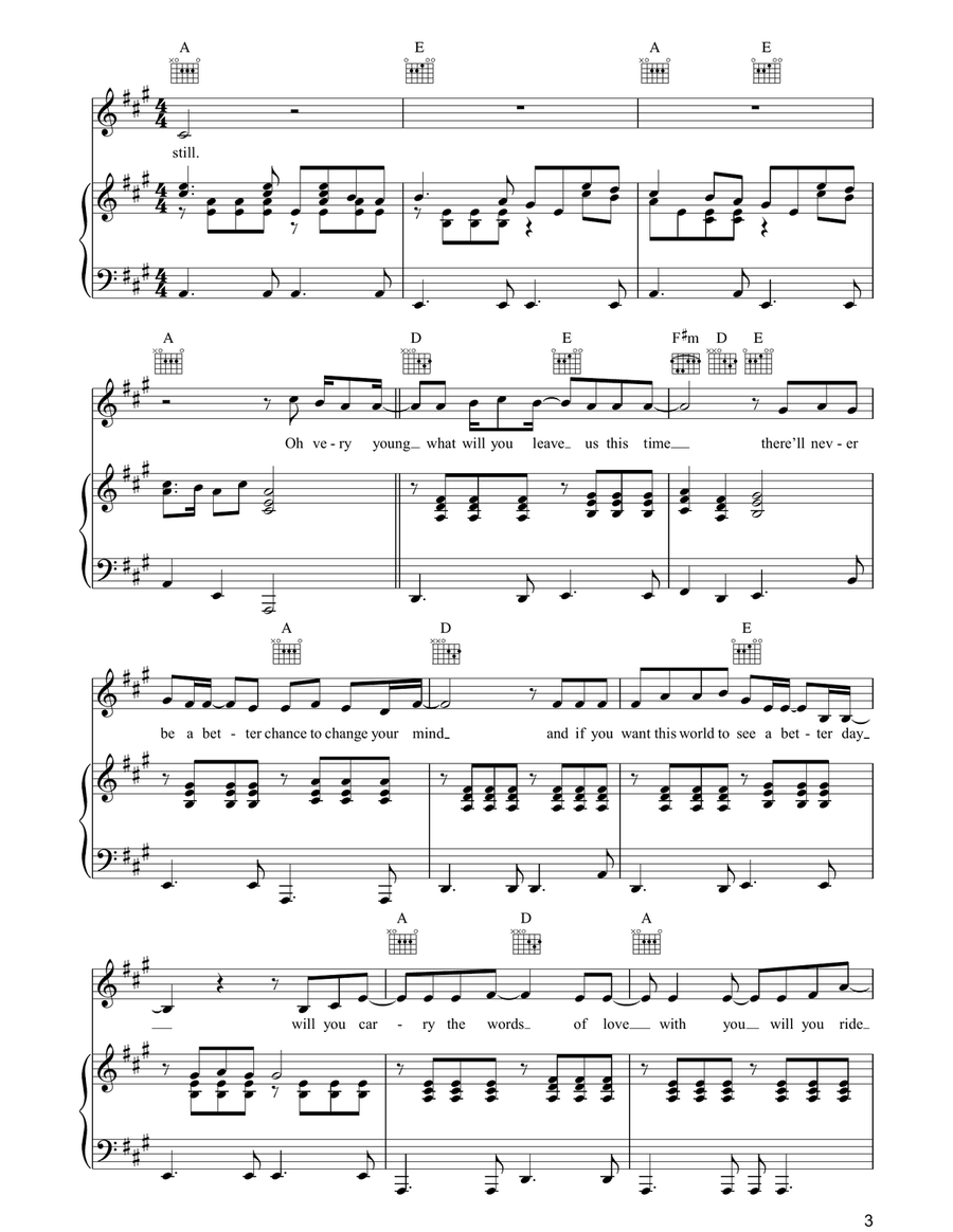 Oh Very Young Oh Very Young Piano, Vocal, Guitar scores gallery preview page 3