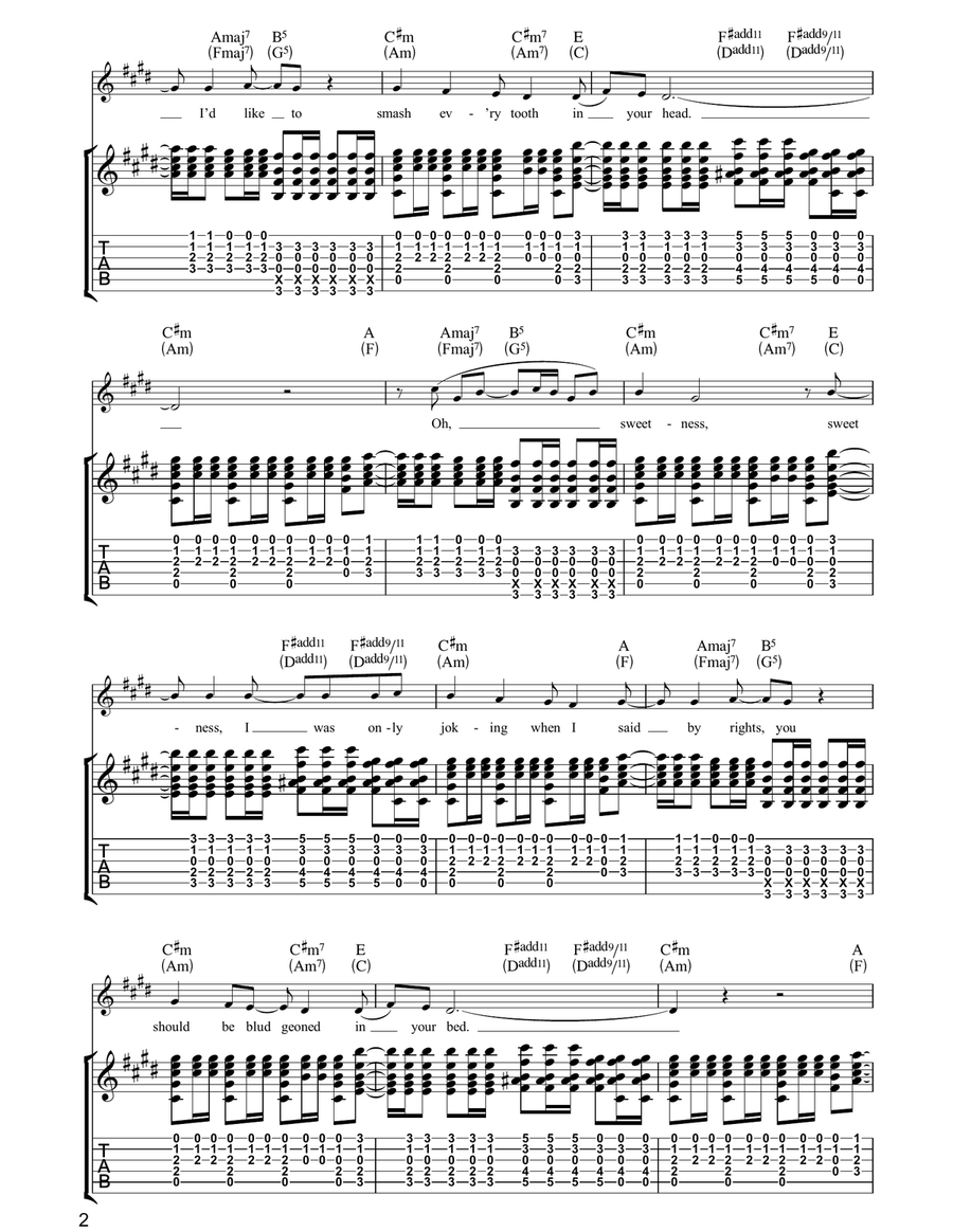 Bigmouth Strikes Again Bigmouth Strikes Again Acoustic Guitar scores gallery preview page 2