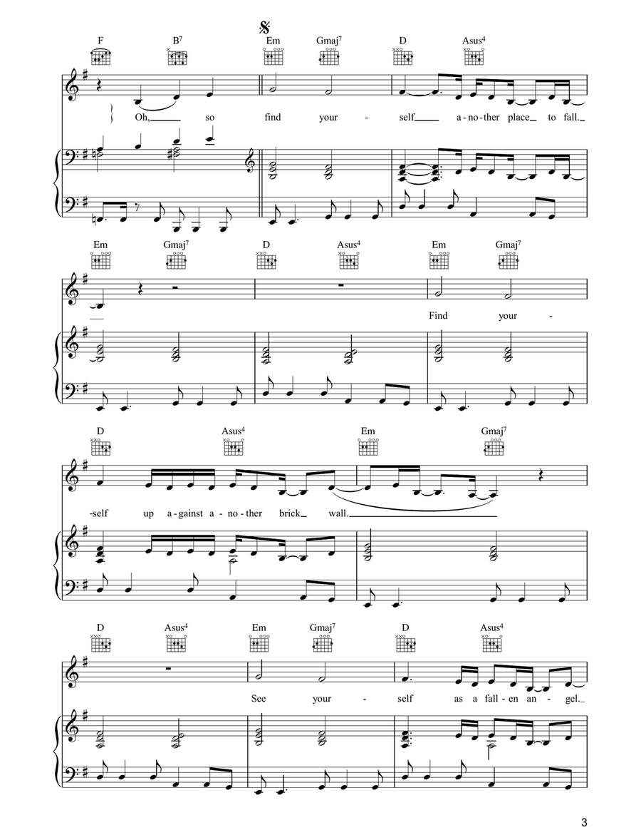 Another Place To Fall Another Place To Fall Piano, Vocal, Guitar scores gallery preview page 3