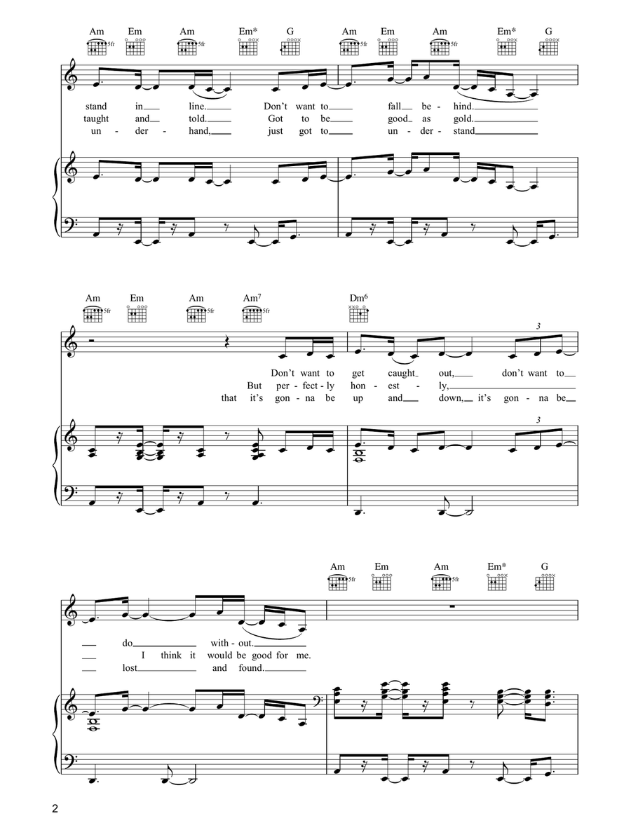 Miniature Disasters Miniature Disasters Piano, Vocal, Guitar scores gallery preview page 2