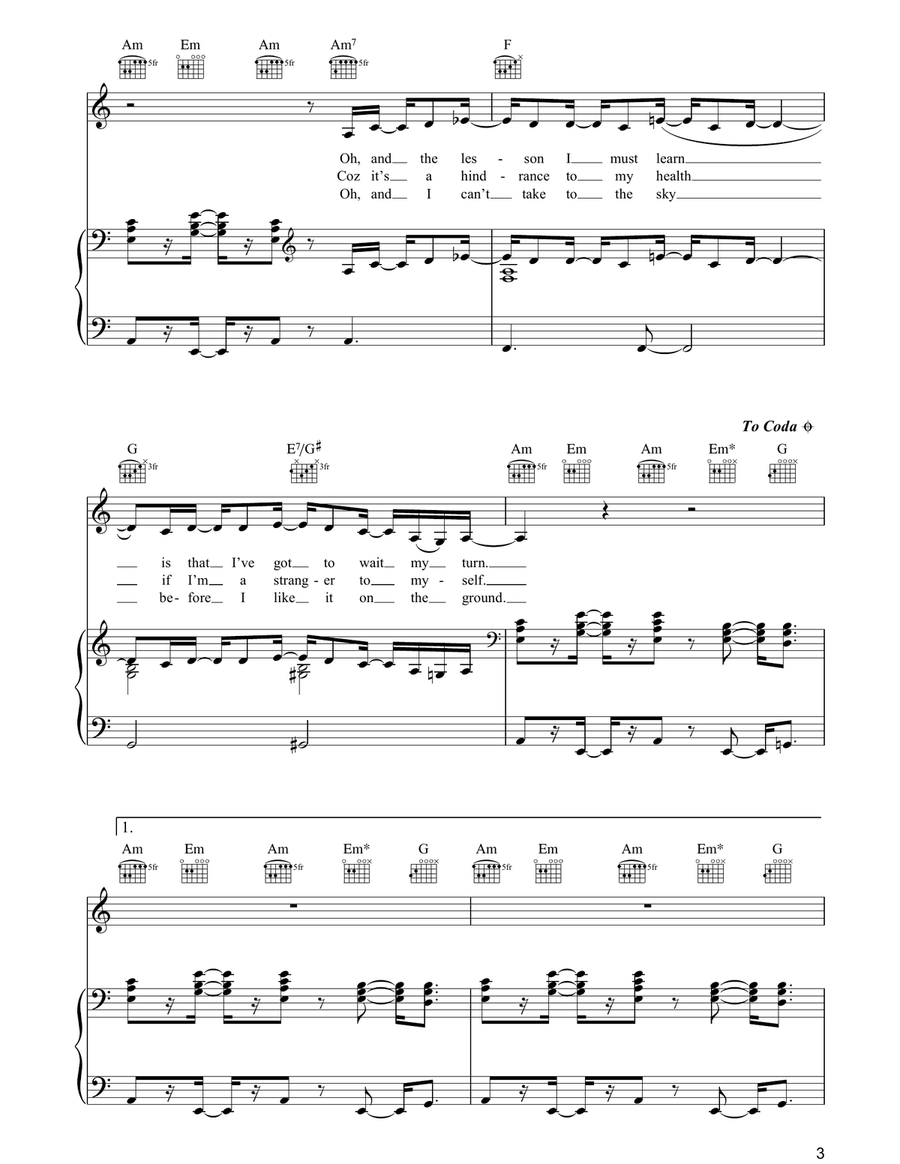 Miniature Disasters Miniature Disasters Piano, Vocal, Guitar scores gallery preview page 3