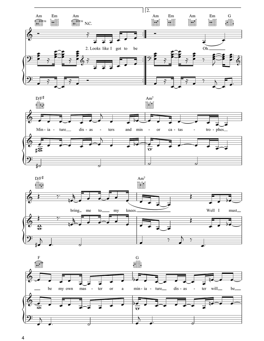 Miniature Disasters Miniature Disasters Piano, Vocal, Guitar scores gallery preview page 4