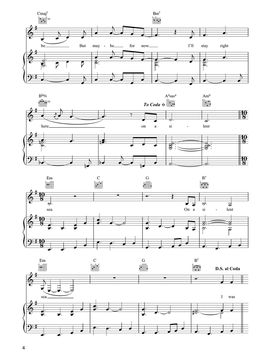 Silent Sea Silent Sea Piano, Vocal, Guitar scores gallery preview page 4