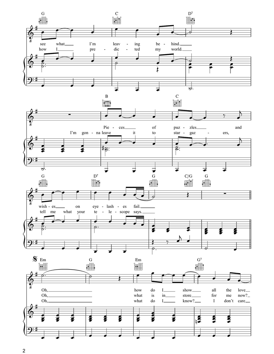 Through The Dark Through The Dark Piano, Vocal, Guitar scores gallery preview page 2