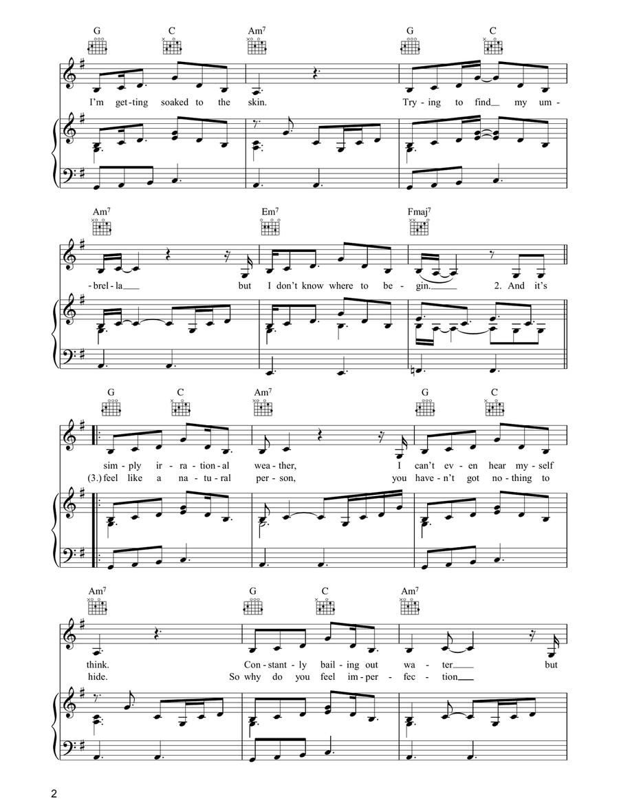 Under The Weather Under The Weather Piano, Vocal, Guitar scores gallery preview page 2
