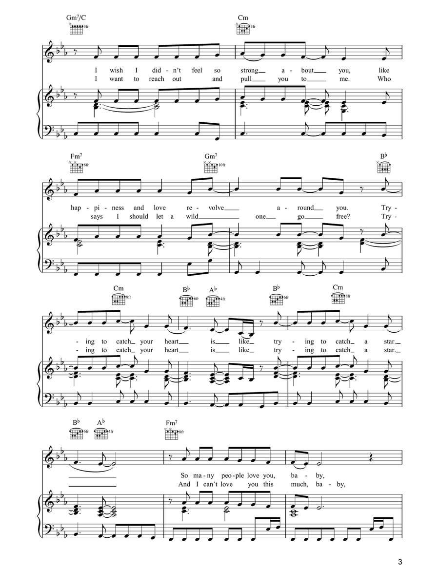 Waiting For A Star To Fall Piano, Vocal, Guitar scores gallery preview page 3