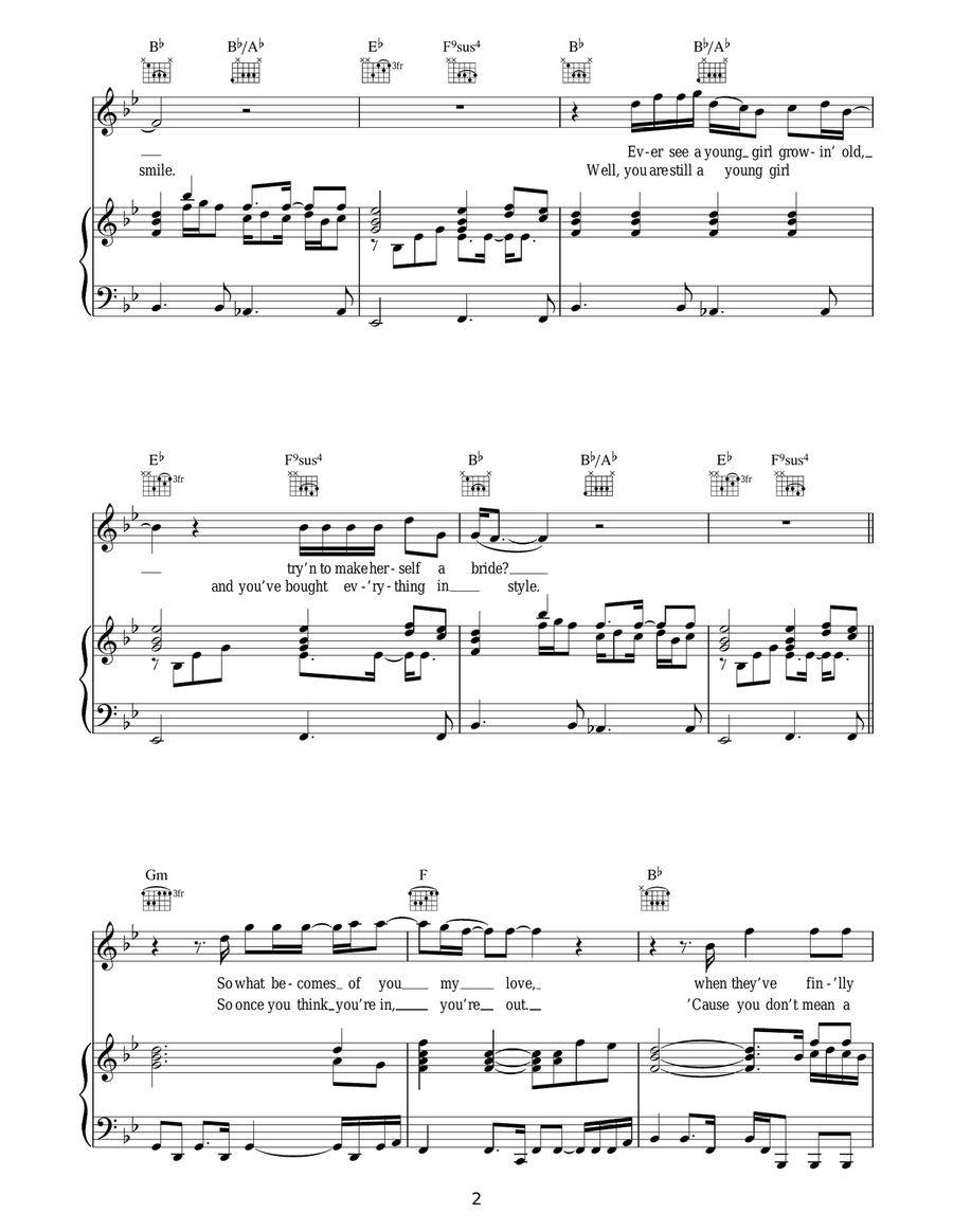 Handbags And Gladrags (theme from The Office) Piano, Vocal, Guitar scores gallery preview page 2