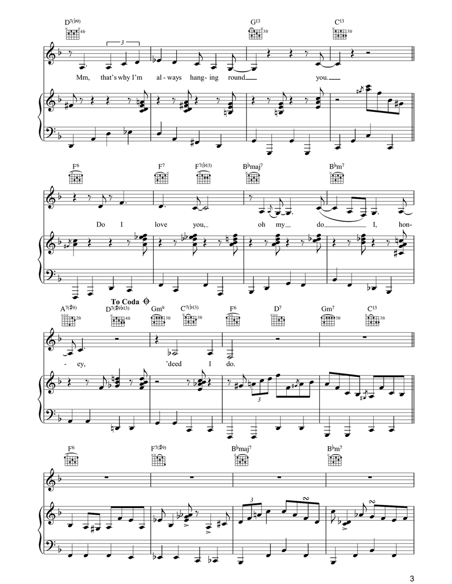 'Deed I Do 'Deed I Do Piano, Vocal, Guitar scores gallery preview page 3