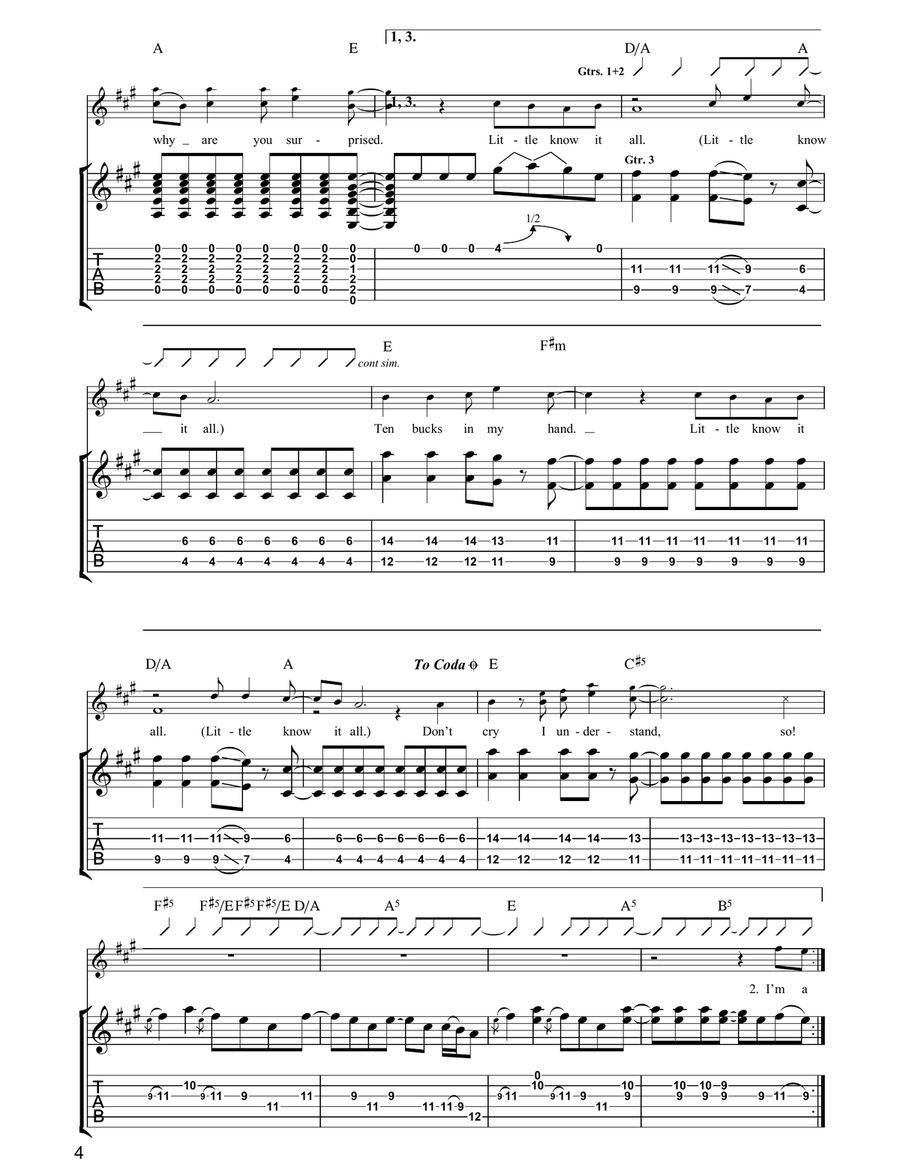 Little Know It All Little Know It All Acoustic Guitar scores gallery preview page 4