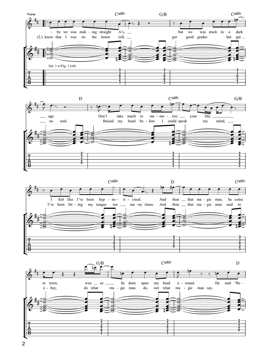 School Of Rock (from School of Rock: The Musical) Guitar Tablature scores gallery preview page 2