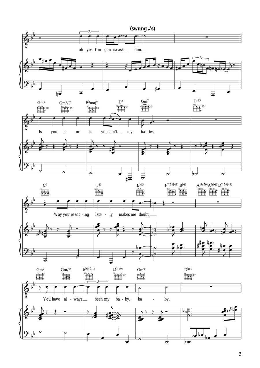 Is You Is Or Is You Ain't My Baby? Piano, Vocal, Guitar scores gallery preview page 3