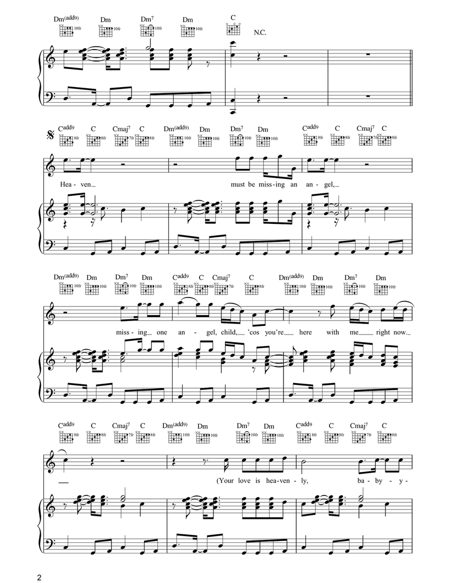 Heaven Must Be Missing An Angel Piano, Vocal, Guitar scores gallery preview page 2