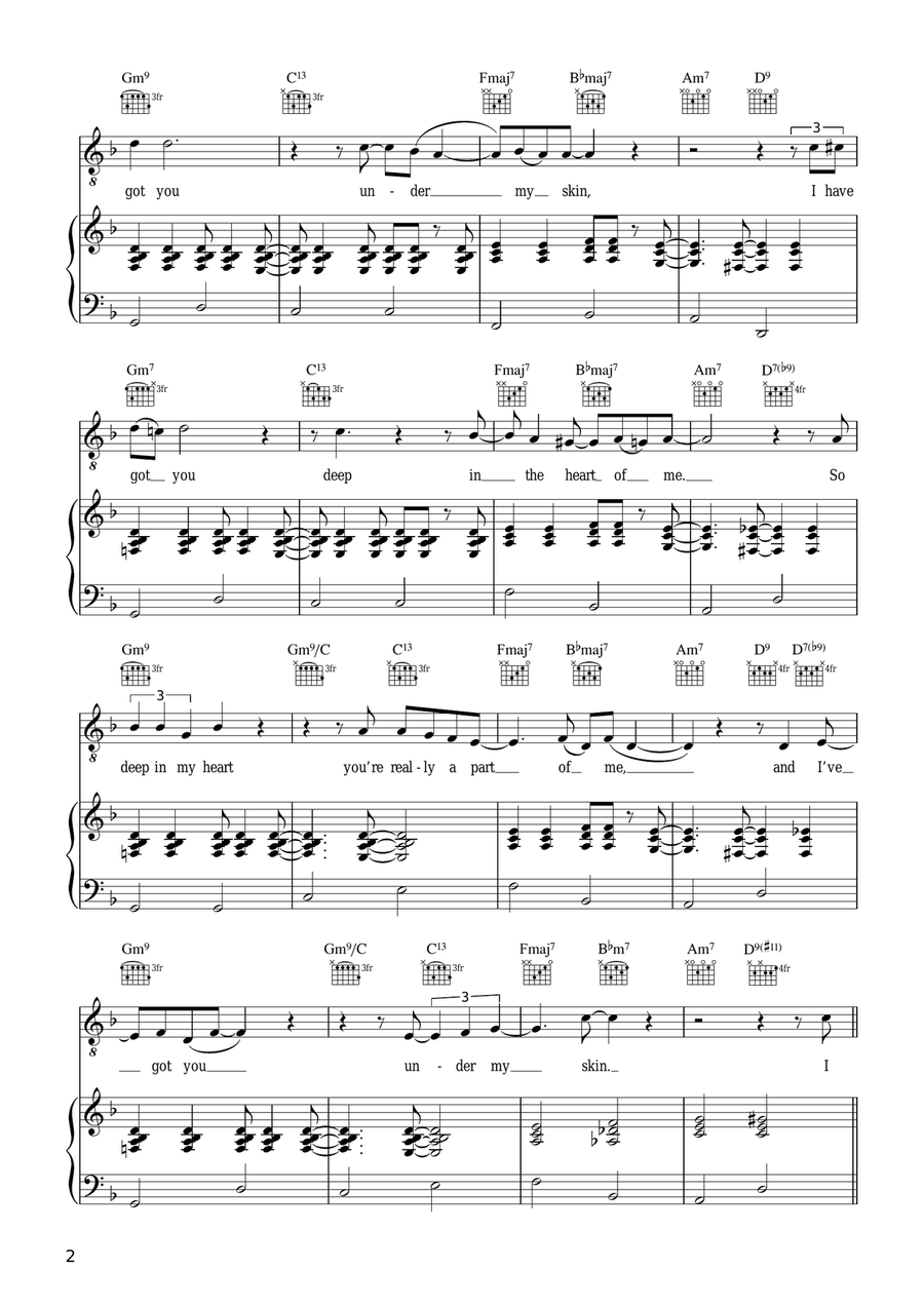 I've Got You Under My Skin Guitar scores gallery preview page 2