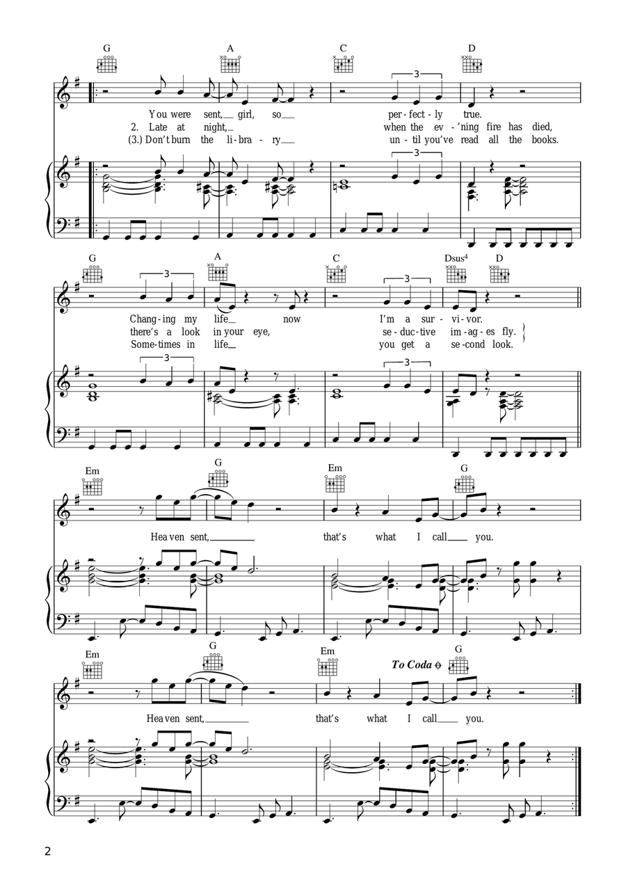 Heaven Sent Heaven Sent Acoustic Guitar scores gallery preview page 2