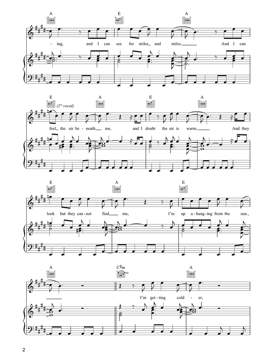 Cloudburst Cloudburst Piano, Vocal, Guitar scores gallery preview page 2