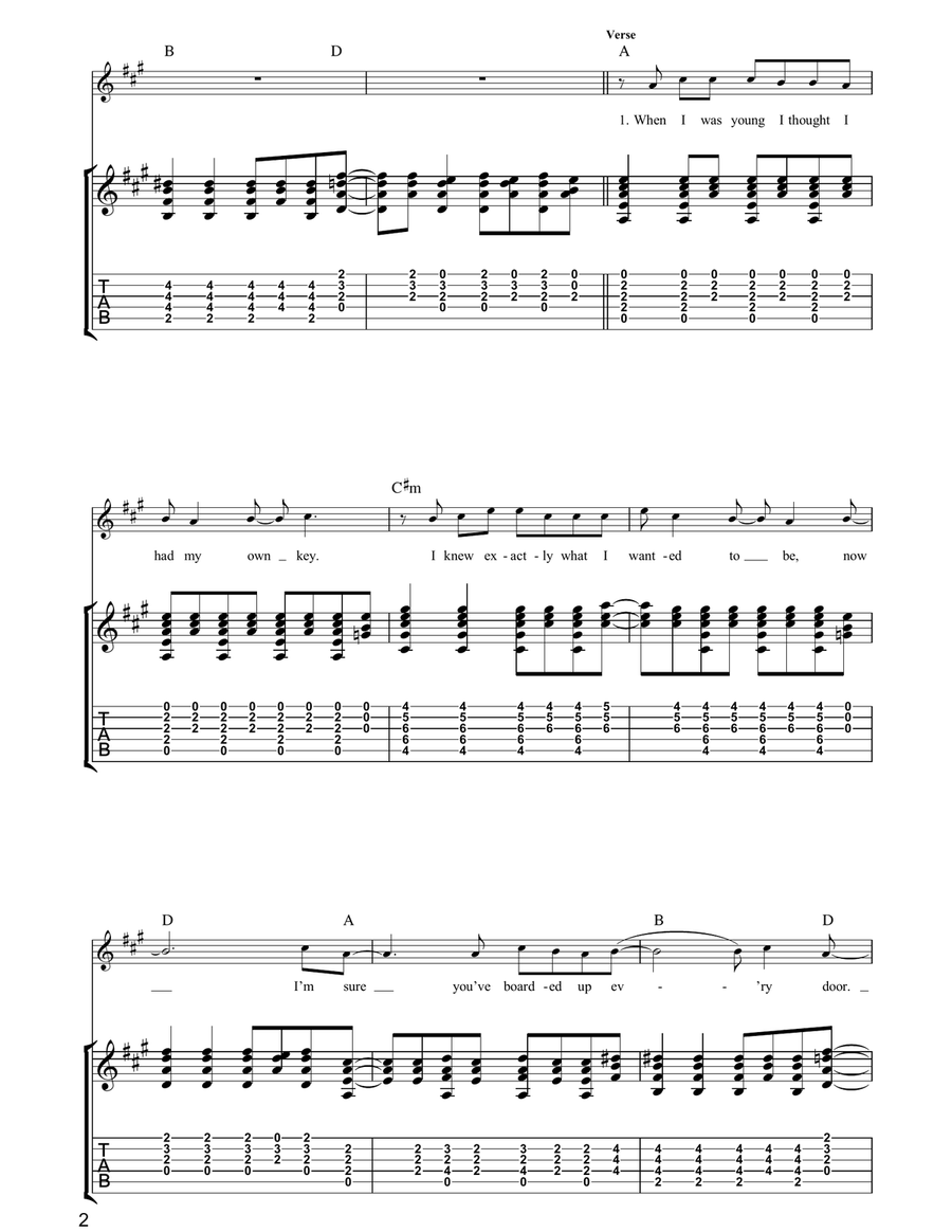 Fade Away Fade Away Guitar Tablature scores gallery preview page 2