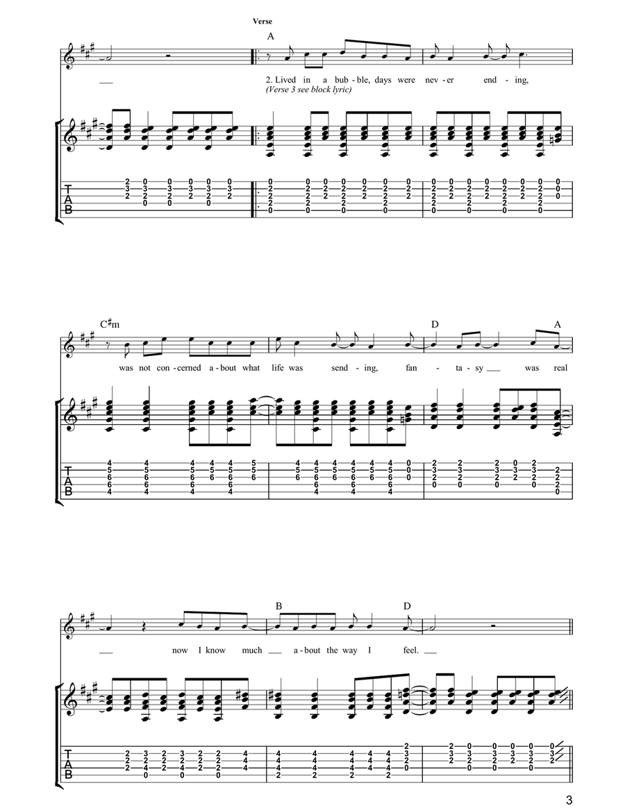 Fade Away Fade Away Guitar Tablature scores gallery preview page 3