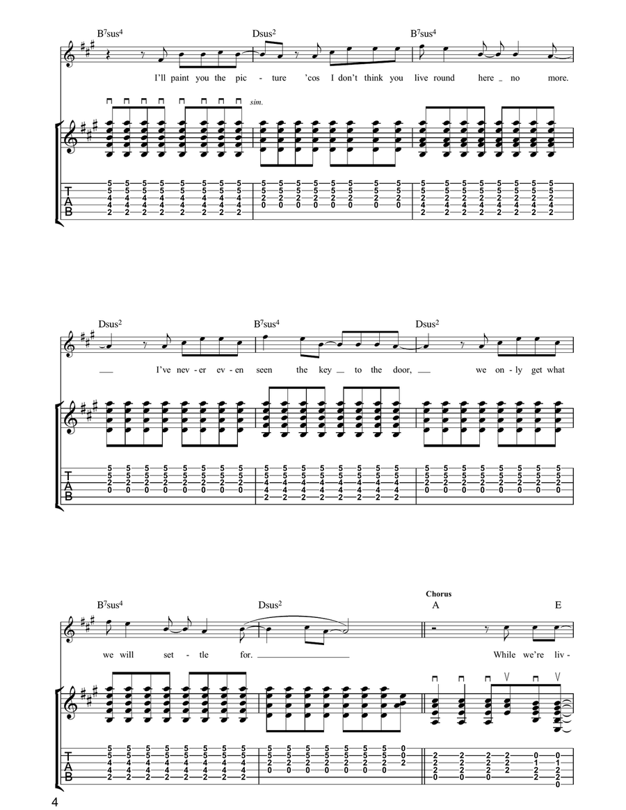 Fade Away Fade Away Guitar Tablature scores gallery preview page 4