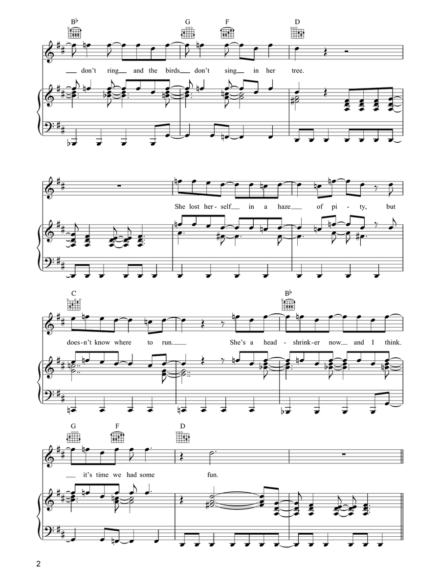 Headshrinker Headshrinker Piano, Vocal, Guitar scores gallery preview page 2