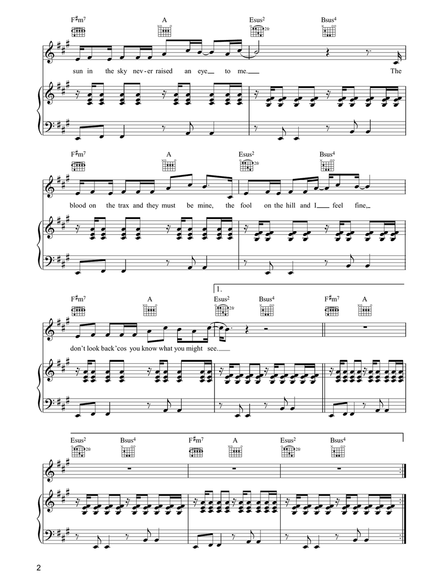 D'You Know What I Mean? Piano, Vocal, Guitar scores gallery preview page 2