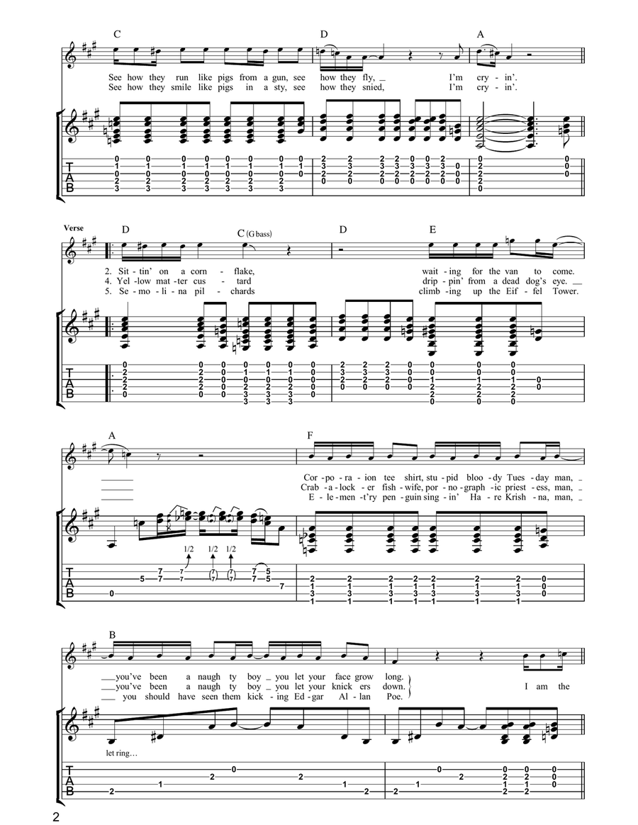 I Am The Walrus I Am The Walrus Guitar Tablature scores gallery preview page 2