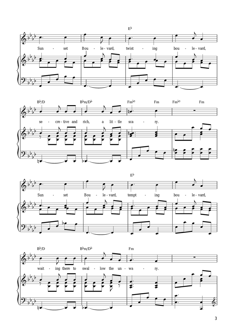 Sunset Boulevard (from Sunset Boulevard) Guitar scores gallery preview page 3
