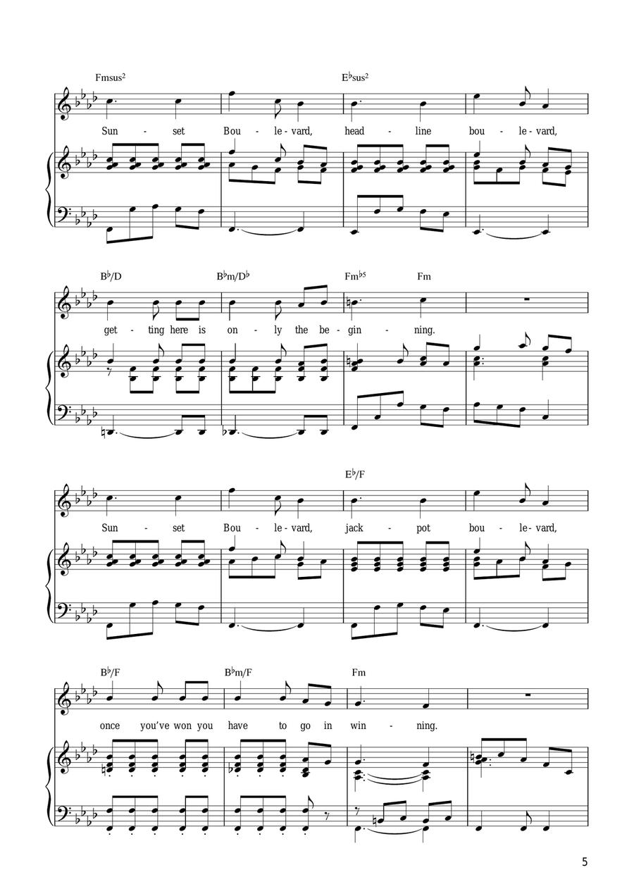 Sunset Boulevard (from Sunset Boulevard) Guitar scores gallery preview page 5