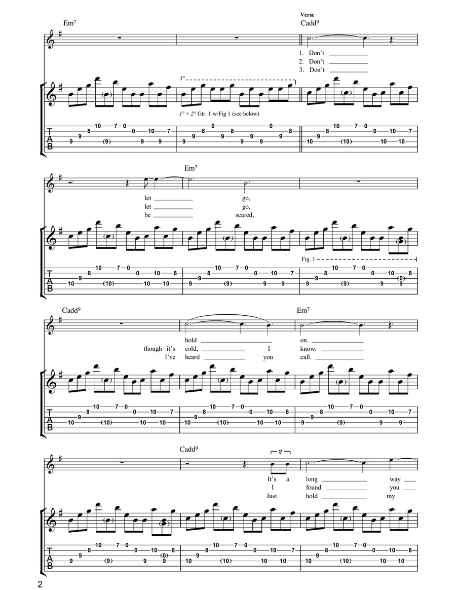 Don't Let Go Don't Let Go Guitar Tablature scores gallery preview page 2