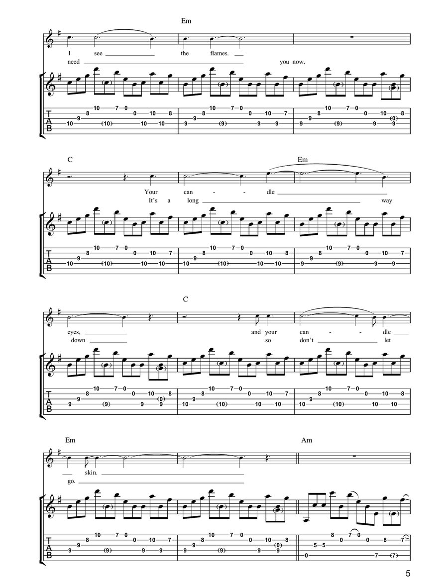 Don't Let Go Don't Let Go Guitar Tablature scores gallery preview page 5