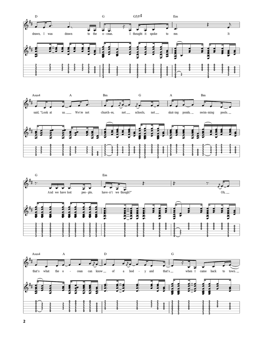 The Ocean The Ocean Acoustic Guitar scores gallery preview page 2