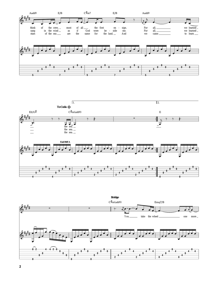 We Learned The Sea We Learned The Sea Acoustic Guitar scores gallery preview page 2