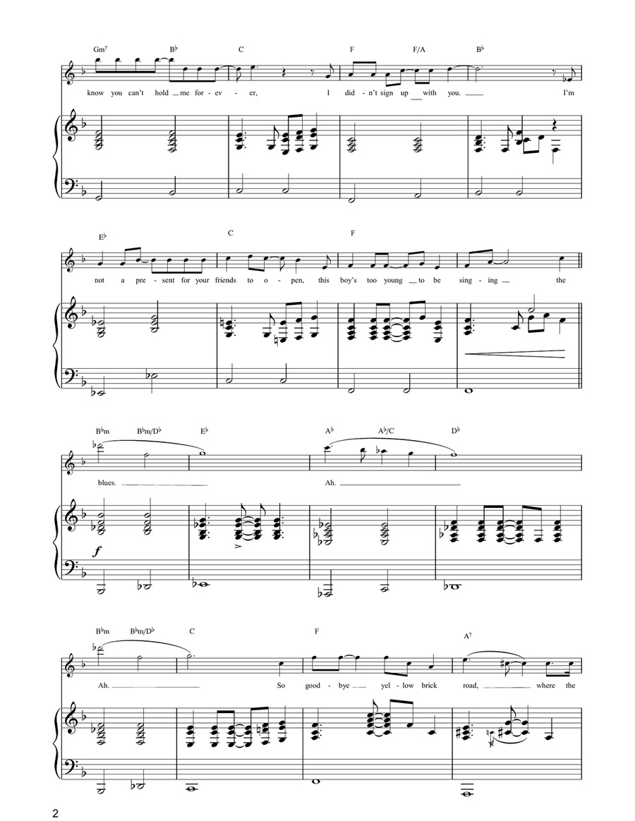 Goodbye Yellow Brick Road Piano, Vocal, Guitar scores gallery preview page 2