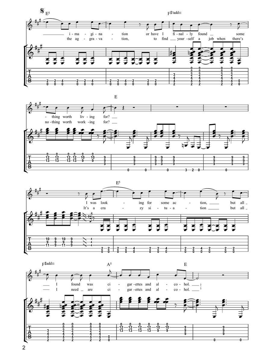 Cigarettes & Alcohol Cigarettes & Alcohol Acoustic Guitar scores gallery preview page 2