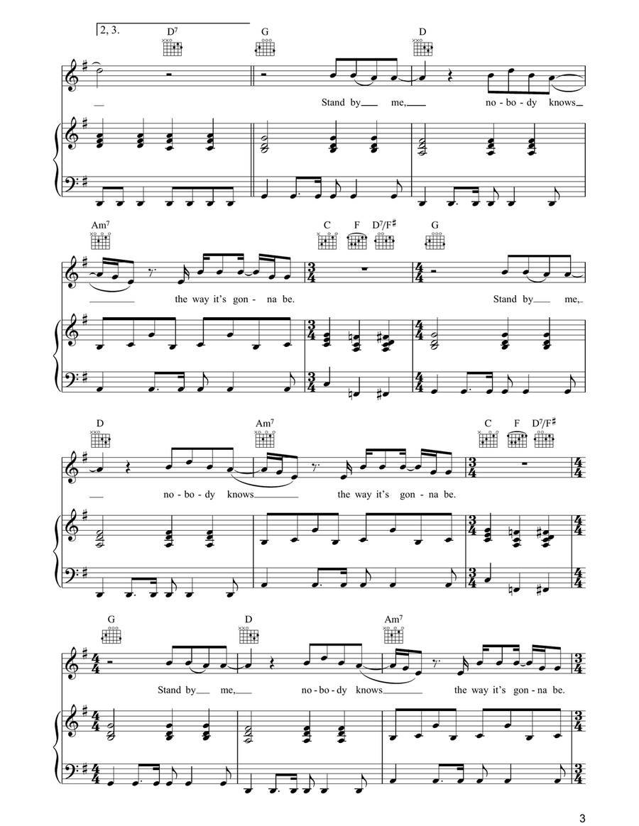 Stand By Me Stand By Me Piano, Vocal, Guitar scores gallery preview page 3