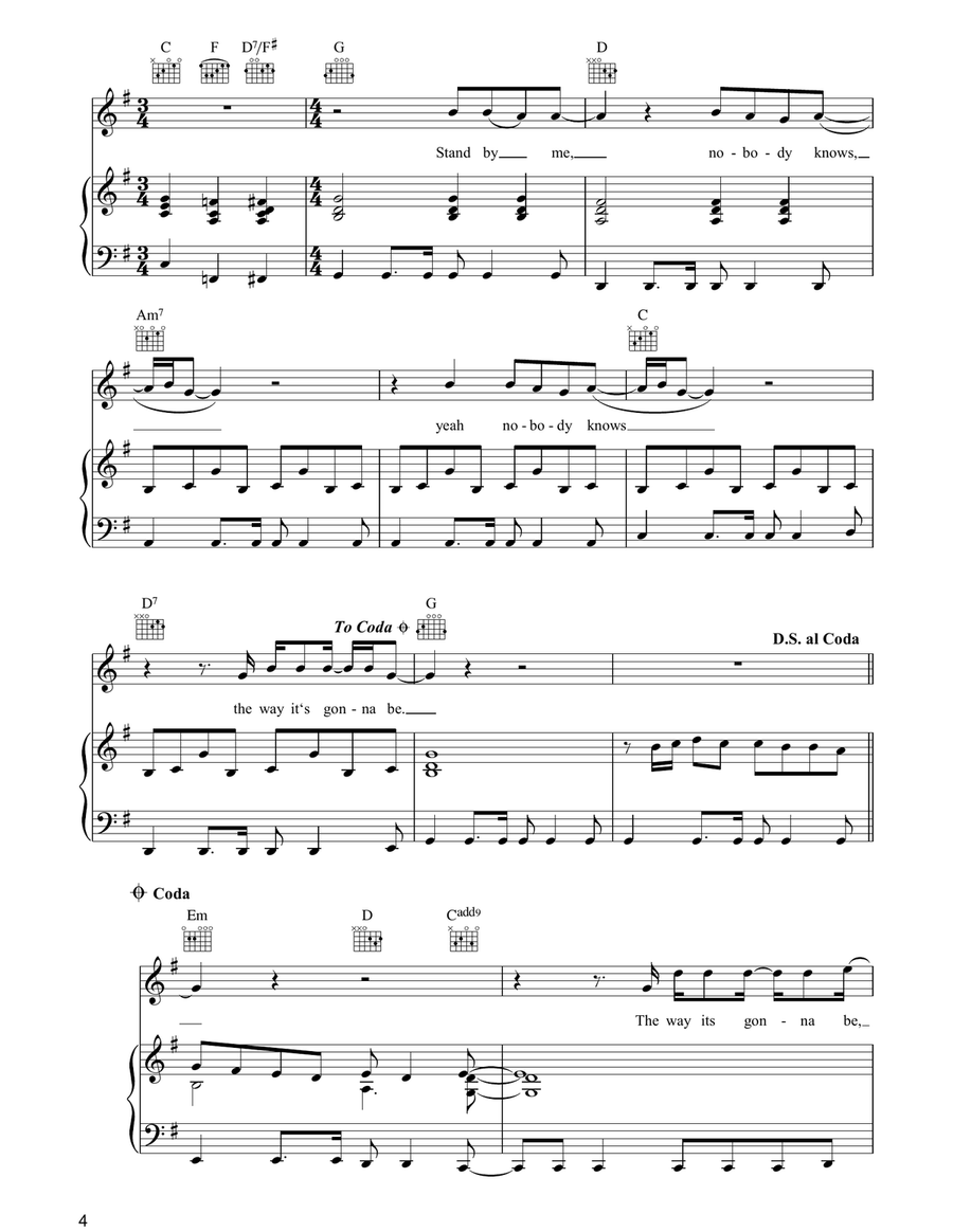 Stand By Me Stand By Me Piano, Vocal, Guitar scores gallery preview page 4
