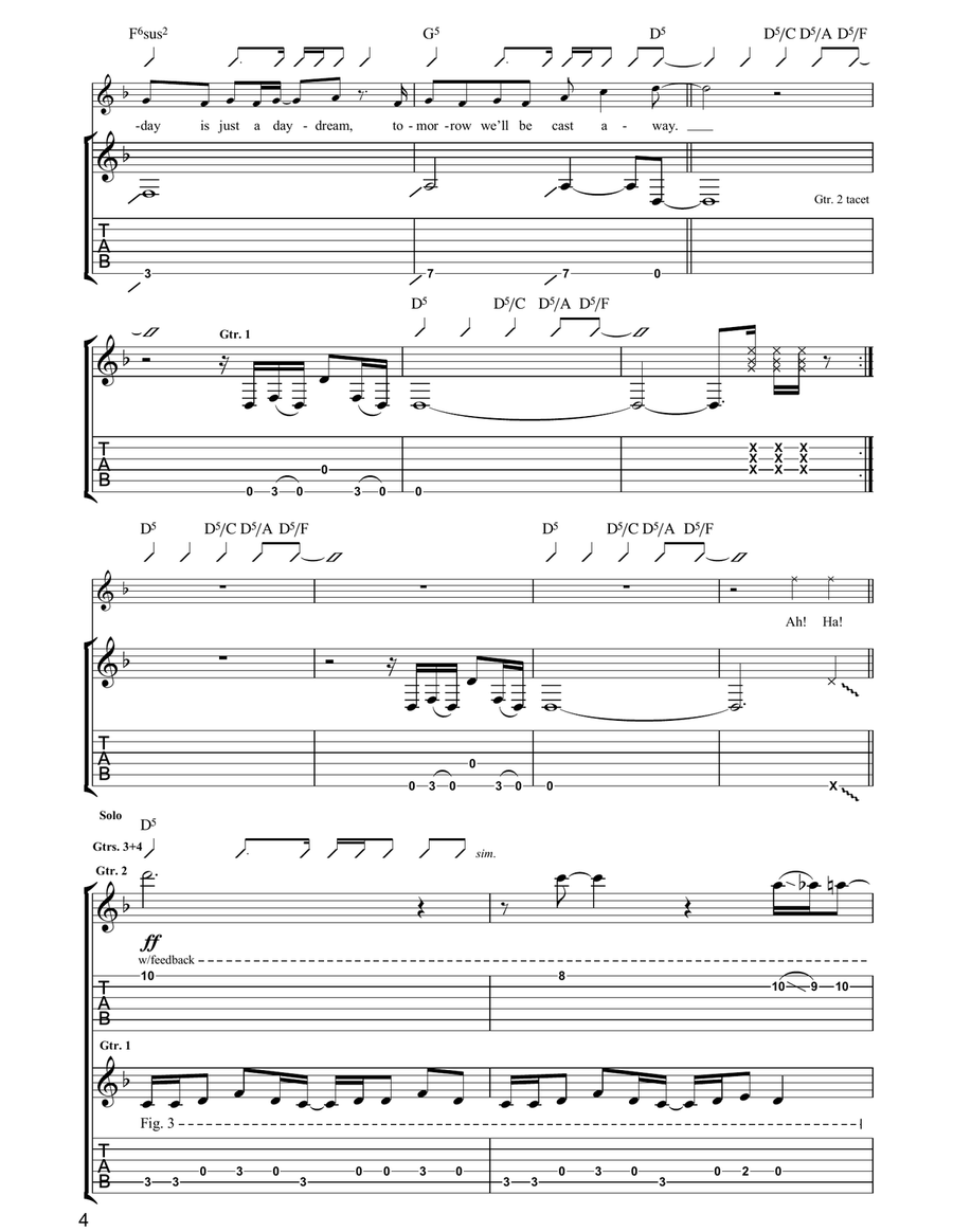 Fade In-Out Fade In-Out Acoustic Guitar scores gallery preview page 4