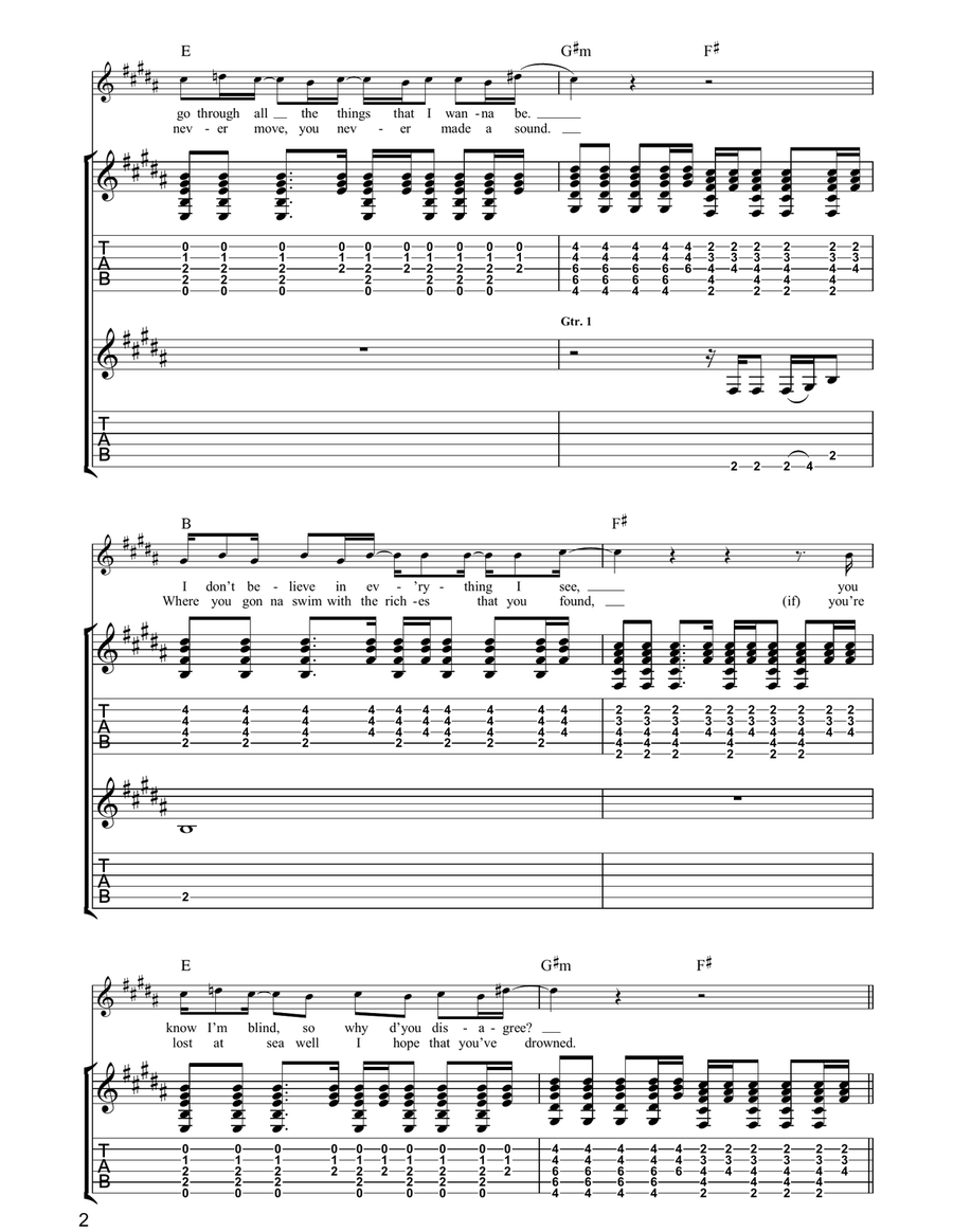 All Around The World All Around The World Acoustic Guitar scores gallery preview page 2